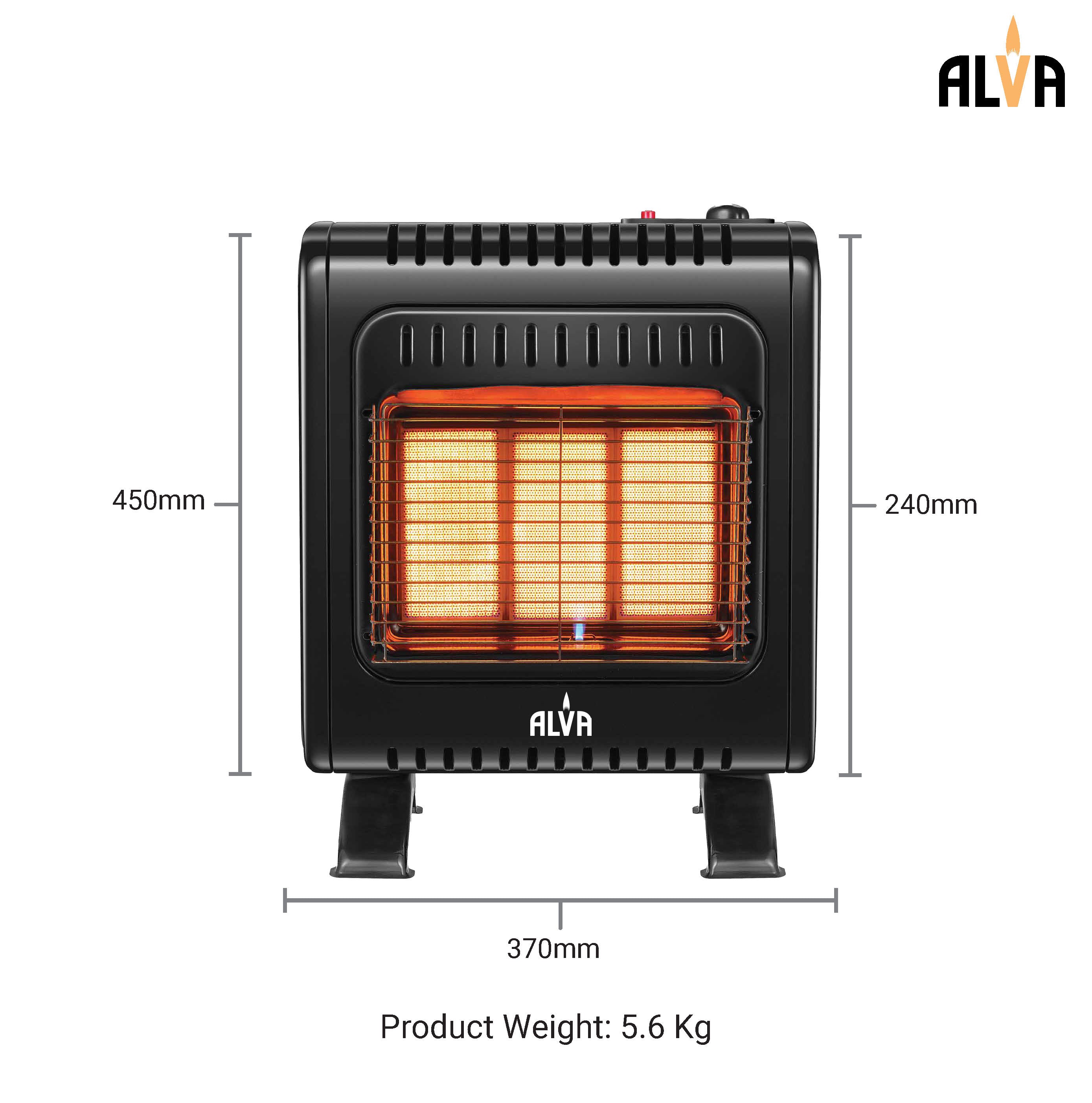 3-Panel Infrared Radiant Indoor Mini Gas Heater